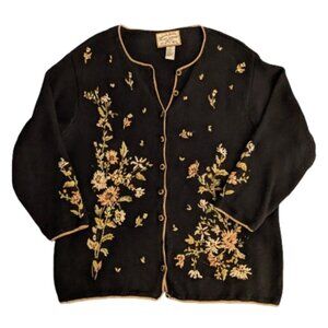 Heirloom Collectibles Vintage Floral Embroidered Sweater